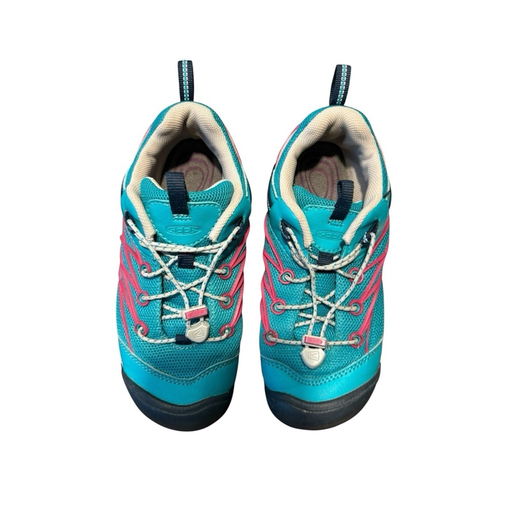 KEEN Big Kid Shoe 3 Chandler Hiking Trail Teal Outdoor Contour Arch‎ Bungie Pink - Picture 6 of 7